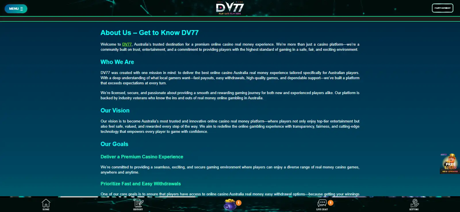 DV77 Australia-facing brand and product positioning